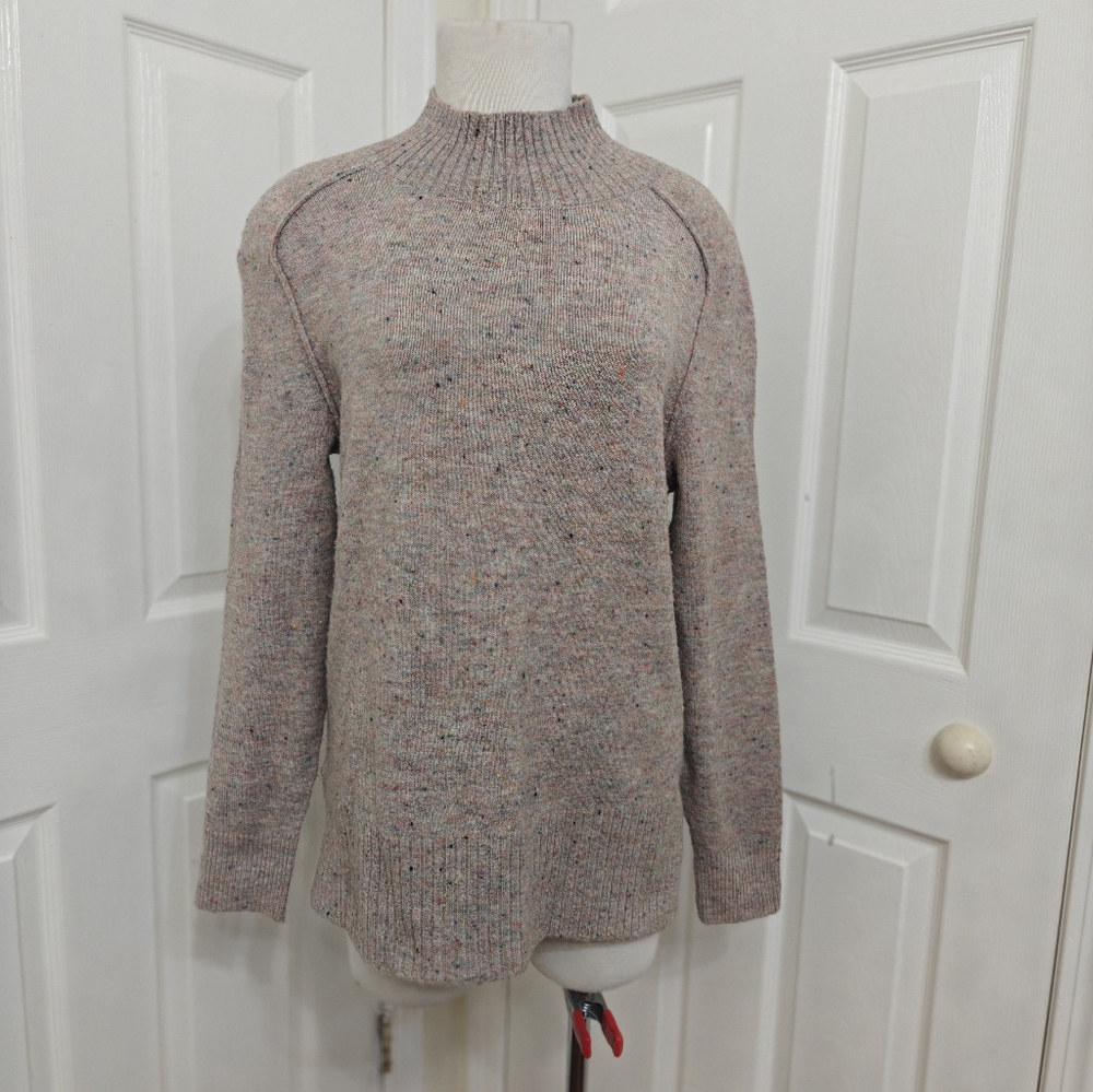 LOFT Multicolor Speckled Turtleneck Sweater